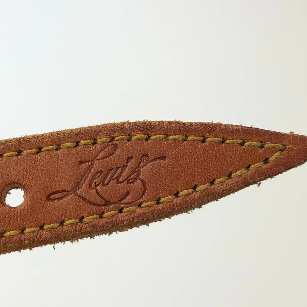 Levi's Vintage Boho Southwestern Buckle Leather Belt Western Country Classic
